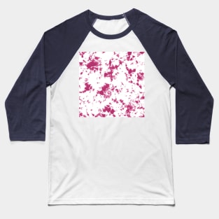 Hot Pink bubble gum and white Storm - Tie-Dye Shibori Texture Baseball T-Shirt